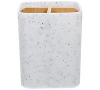 BESTOMZ Toothbrush Holder for Shower and Home Bathroom Toothbrush Rack with Smooth Polishing and Practical Design Made of Pp and Bamboo Simple Design for Bathroom Countertop