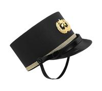 BESTOMZ Train Engineer Hat for Adults with Comfortable Inner Lining, Classic Black Railroad Conductor Cap for Train Themed Parties and Photo Shoots