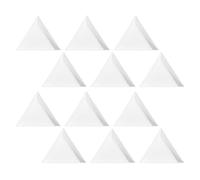 BESTOMZ Triangle Jewelry Display Trays 30Pcs White Plastic Sorting Plates for Craft Storage and Earring Organization