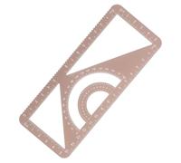 BESTOMZ Triangle Protractor Measuring Ruler Multi-Purpose Metal Scale Tool for Office Architecture Drawing in Gold Aluminium Alloy