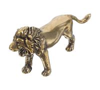 BESTOMZ Vintage Brass Lion Figurine Brass Lion Ornament Retro Creative Design Lifelike Appearance Office Decor Indoor Desktop Decoration
