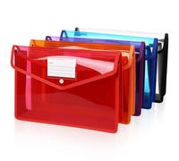 BESTOMZ Wallet Folder Envelopes Large Capacity 5pcs with Snap Button Closure, Pp Document Storage Folders Letter Size File Organizers with Label Pocket for Filing