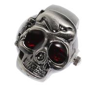 BESTOMZ Watch and Cool Punk Cover Design Flipping Retro Electronic Finger Ring with Easy-to-Read Dial Zinc Alloy Material Stylish Fashion Accessory for Men and Women for Everyday Wear
