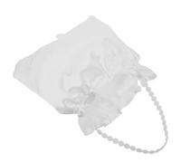 BESTOMZ White Fabric Clutch Purse with Small Rose Embroidery for Wedding Bridesmaids and Women, Practical and Versatile Evening Bag for Formal Parties and Events