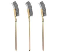 BESTOMZ Wire Brushes Metal Surface Cleaning Brushes Stainless Steel 3pcs for Rust Removal Small - Mini Bent-head and for Narrow Corners Hard-to-reach Areas