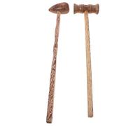 BESTOMZ Wooden Back Massage Hammer Set for Relaxing from Ache and Exhaust 2pcs with Bamboo Joint Design Compact Oval Shape Massager Tools for Office and Travel Use