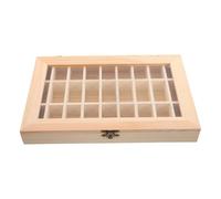 BESTOMZ Wooden Rock Display Case with Lid for Crystal and Mineral Specimens, Stone Display Organizer Featuring Userfriendly Design and Visibility, for Private Collections and Museum