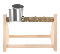 BESTOMZ Wooden Tabletop Parrot Stand with Sanded Peppers Wood for Bird Training and Perching, Suitable for Parakeet, Budgie and Small Birds Indoor Use