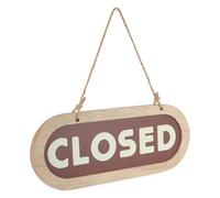 BESTOMZ Wooden Welcome Door Sign Hanging Ornament Unique Design Sturdy Double-sided Door Plate for Shop and Business Places to Show Business Status
