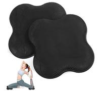 BESTOMZ Workout Mat Yoga Exercise Pad 2 Pcs Black EVA Non-slip Kneeling Cushion for Pilates and Office Use