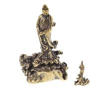 BESTOMZ Yin Statue for Office Table Decoration Brass Small Buddha Figurine Simple Artistic Design Or Home Cabinet Decor