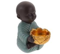 BESTOMZ Zen Resin Monk Figurine Small Buddha Ornament with Stable Design and Beautiful Appearance, for Courtyard Decoration and Photography Prop in Chinese Style