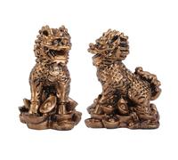 BESTonZON 1 Pair Auspicious Kylin Models Resin Figurines Feng Shui Desktop Decoration Household Ornament for Study and Tv Cabinet