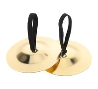 BESTonZON 1 Pair Belly Dance Finger Cymbals Elegant Zills for Dance Performances Stylish Gold Finish Musical Instrument for Dancers for Parties and Events
