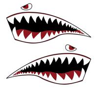 BESTonZON 1 Pair Shark Mouth Teeth Pattern PVC Stickers for Kayak Inflatable Boat Decoration Creative Wall Decal for Smooth Surfaces Safe Durable for Room and More