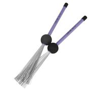 BESTonZON 1 Pair Telescopic Steel Picks Drum Brushes for Jazz Drums Percussion Instruments Comfortable Grip Soft Tones Purple