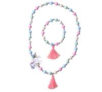 BESTonZON 1 Set 2pcs Woodenmulti-colorbeaded Bead Necklace Unicorn Necklace Girl Bracelet Cute Jewelry Little Girl Jewelry Color Beads Friendship Bracelets for The
