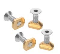BESTonZON 1 Set Brass T-Nut with Screw: M8 Sliding Nuts for Hydrofoil and Surfboard Mounting with Hexagonal Screws - Anti-Corrosion Foil Board Hardware