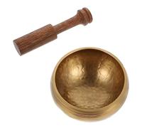 BESTonZON 1 Set Buddhist Music Bowl Yoga Meditation Bowl Handmade Bow Chakra Bowl Relaxation Bowl Sound Bowl Tibetan Bowl Kit Music Instrument Zen Bowl Clapper