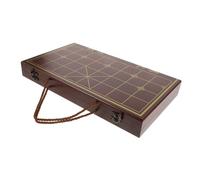 BESTonZON 1 Set Chess Box Chessboard Travel Chess Vintage Chess Checkers Travel Brown Wooden