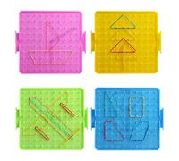 BESTonZON 1 Set Double-sided Geoboard Set Math Resources Mathematical Kids Geoboards with Rubber Primary Mathematics Nail Board Geometry 14cm