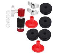BESTonZON 1 Set Drum Set Felt Pad Set Drum Cymbals Drum Practice Pad Drum Felt Pad Drum Percussion Accessories Cymbal Wing Nuts Percussion Drum Part Drum Rugs Drum Mats Cotton Pads Red Metal