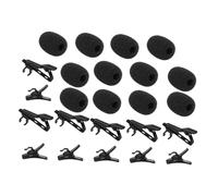 BESTonZON 1 Set Lavalier Microphone Replacement Kit - With 6pcs Metal Tie Clips 6pcs Plastic Wire Clips And 12pcs Windscreen Covers Ideal For Interview Video Recording