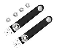 BESTonZON 1 Set Metal Joint Leather Buckle Strap Straps with Buckles Accordion Bellows Belt Fittings Universal Strap with Metal Buckle Metal Strapping Buckles Black Cowhide