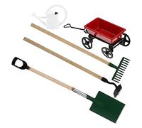 BESTonZON 1 set Mini Farm Tool Models Set Mini Watering Can Cart Garden Realistic Scene Model Adornment for Dollhouse Collectors and Creative Play