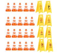 BESTonZON 1 Set Mini Traffic Cones: Kids Road Signs Toy Set - Mini Traffic Signs Barricades For Teaching Safety In Playful Learning Environments