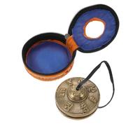 BESTonZON 1 Set Touch The Bell Small Percussion Instrument Cymbals Chimes Musical Instrument Finger Cymbal Nepal Cymbals Tibetan Tingsha Cymbals Yoga Cymbal Bell Cymbals Bell Golden Copper