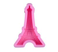 BESTonZON 1 x 3D Eiffel Tower Shaped Silicone Cake Fondant Mould DIY Decorating Supplies Tool for Cake Pudding Chocolate Soap Polymer Clay (Pink)