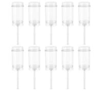 BESTonZON 10 Pcs Clear Cake Push Pop Containers with Lids - Reusable Round Dessert Shooters - Cylinder Molds for Ice Cream & Layered Treats - DIY Party Cup Holders