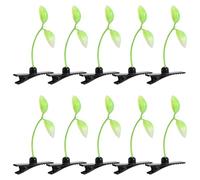 BESTonZON 10 Pcs Lovely Sprout Hair Clip Grass Hair Barrette Funny Green Plant Hair Pins Cosplay Headwear Party Hair Accessories for Women Girls Kids