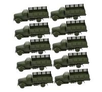 BESTonZON 10 Pcs Plastic Truck Educational Simulation Vehicles for Moderate for Easy Grip Enhances Creativity and Hand-eye Coordination Military Sand Table Decor