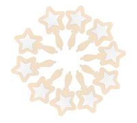 BESTonZON 10 Pcs Wooden Shape Portable Small Mirrors for Nursery Decor and DIY Art Projects, Smooth Edges and Natural Wood Finish