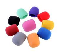BESTonZON 10 Pieces Foam Mic Windscreens for Handheld Stage Microphones, Assorted Colours, Sound Quality and Dyeing Uniformity, for Press Interviews and Karaoke Random Color