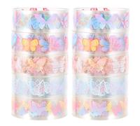 BESTonZON 10 Rolls Pet Washi Tape Set for DIY Scrapbooking and Handcrafts, Decorative Butterfly Poetry Design, for Journals and Planners