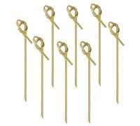BESTonZON 100 PCS Bamboo Cocktail Picks,9cm Cocktail Sticks Knot Skewers with Twisted Ends, Japaneses Style Bamboo Knotted Skewers Bamboo Toothpicks for Appetizers, Barbecue Snacks Club Sandwiches