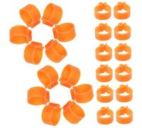 BESTonZON 100 Pcs Durable Pigeon Foot Rings Leg Bands for Identifying Poultry and Birds Easy to Apply and Remove Reusable for Various Breeds Bright Orange Color