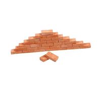 BESTonZON 100 pcs Miniature Terracotta Bricks DIY Craft Model Building Blocks for Fairy Garden Dollhouse Courtyard Decoration Sturdy Architectural Simulation for Home and Party Ornament