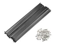 BESTonZON 100 Sets Universal Bicycle Stainless Steel Spokes Mountain Bike Stainless Spokes For City Bikes Replacement Repair Black 260mm