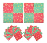 BESTonZON 100pcs Disposable Christmas Napkins Red Paper Tissues with Strong Absorbency for Xmas and New Year's Gatherings, Large Family Feasts, Festive Holiday Party Supplies