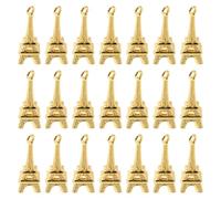 BESTonZON 100pcs Eiffel Tower Charm Jewelry Making Accessories Vintage Golden Alloy Pendant Easy to Hang Resisting Tarnishing for DIY Keychain Charms