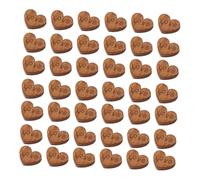 BESTonZON 100pcs Heart Buttons Small Wooden Hearts Wood Shapes Wood Bamboo Charming Design Versatile Use for Sewing Projects and Decorating for A Rustic Wedding