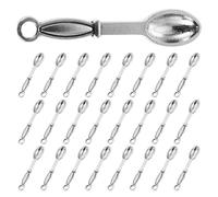 BESTonZON 100pcs Miniature Alloy Spoon Charms in Antique Silver - Tiny Tableware Pendants for DIY Bracelet Making, Keychain Crafting and Jewelry Decorations