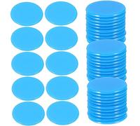BESTonZON 100pcs Solid Blue Bingo Chips Game Coins Gambling Counting Pieces for Math Learning Reusable Material Bright Color Tokens for Sorting Adding Subtracting