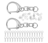 BESTonZON 100pcs Zinc Alloy C-Shaped Swivel Snap Hooks Metal Keychain Clips Spring Clasps for DIY Keychains Crafting and Jewelry Making Accessories