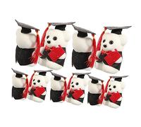 BESTonZON 10pcs Bouquet Decoration Grad Bears Graduation Bear Cake Topper Graduation Plush Bear Bouquet Bear Monkey Stuffed Animals Graduate Plush Bear Baby White Pop
