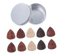 BESTonZON 10pcs Boxed Wooden Pick Guitar Thumb Picks Felt Ukulele Picks Electric Guitar Picks Acoustic Guitar Picks Thumb Groove Guitar Pick Guitar Plectrum Exotic Guitar Pick Plectrums